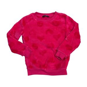 George Kids Pink Fleece Hearts Sweatshirt Girls Size 4-5